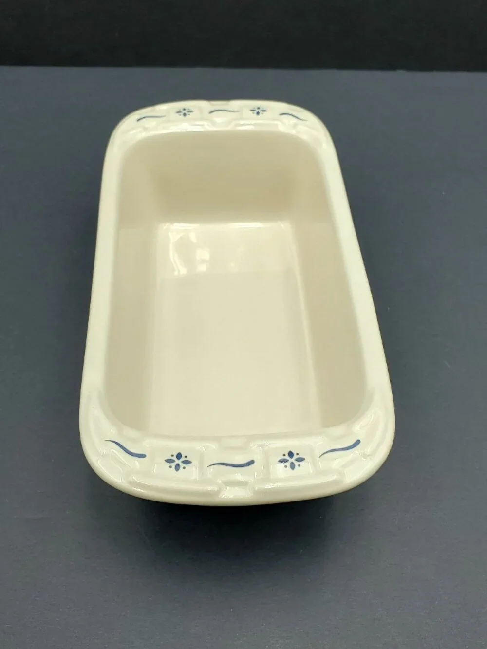 Longaberger Woven Traditions Classic Blue Small Loaf Dish Mini Loaf Pan